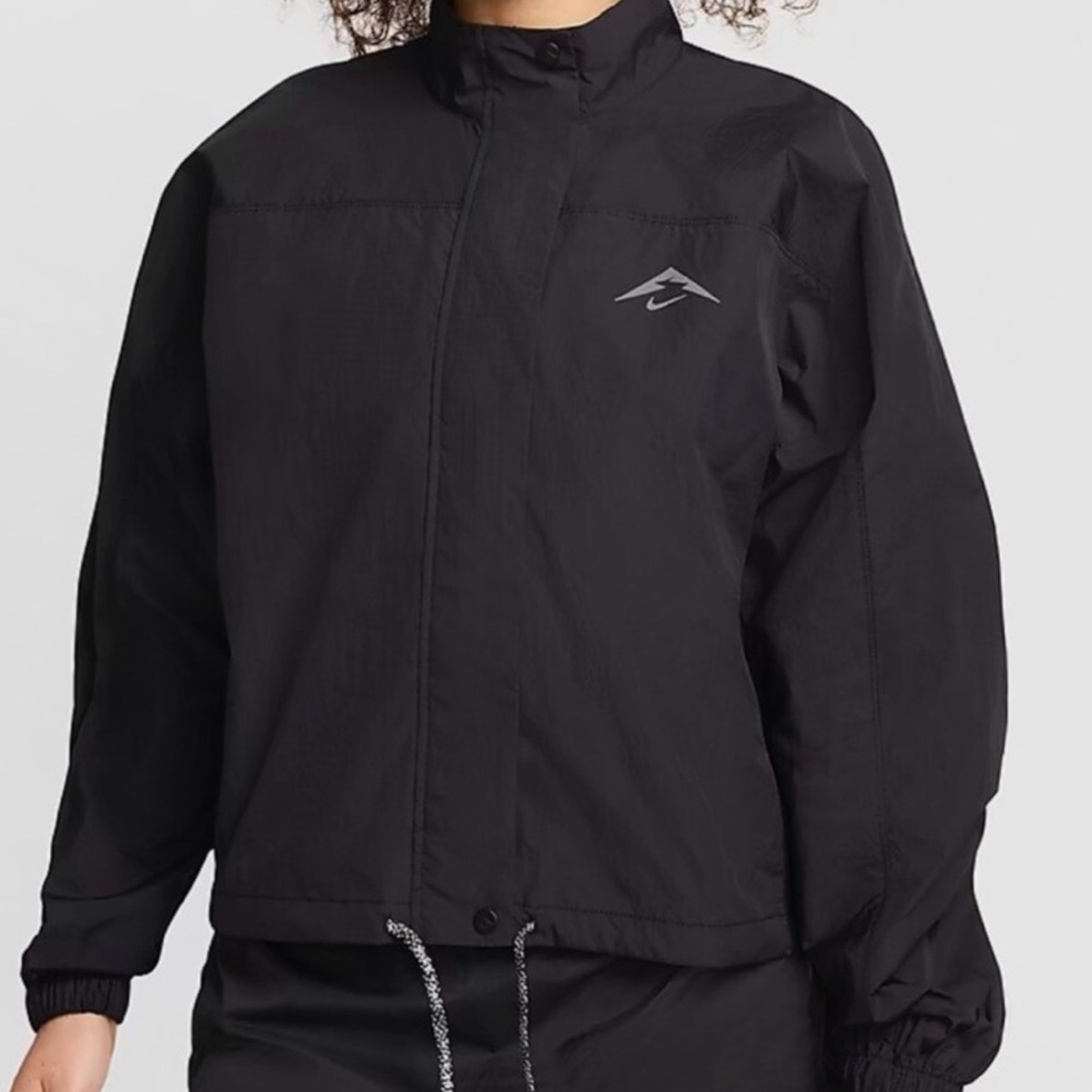 $150 Nike Trail Women’s Repel UV Running Jacket Black Reflective. Size L NWT - Picture 3 of 16